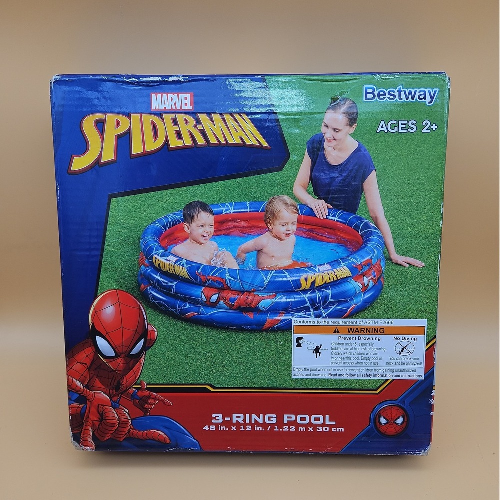Marvel Spiderman 3-Ring Pool 48" x 12" Bestway Brand New